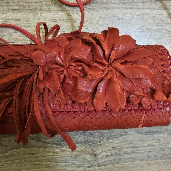 ❤️🎉🎉🎉HOST PICK🎉🎉🎉❤️CARLOS FALCHI,Python Crossbody Bag - Picture 4 of 8